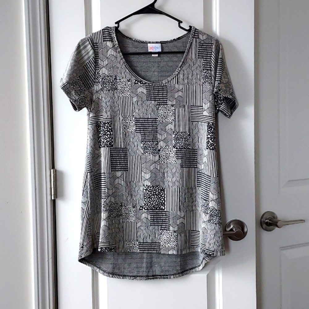LuLaRoe short sleeve top/dress xs black cream